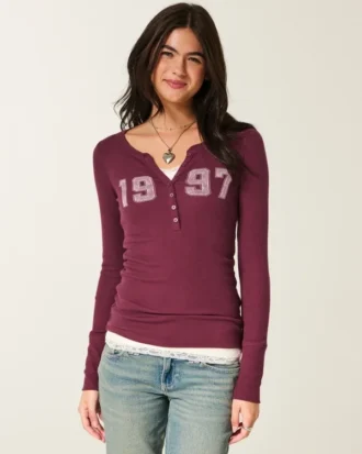 1997 Henley com estampado