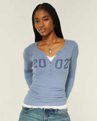 2002 Henley com estampado
