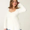 Babydoll de manga comprida e decote quadrado
