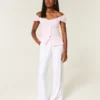 Blusa de popeline com ombros à mostra