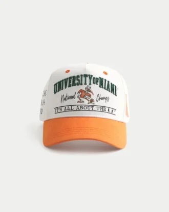 Boné de beisebol com gráfico da Universidade de Miami Hurricanes