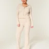 Calças bootcut com dobra em malha de camisola Gilly Hicks