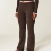 Calças bootcut com dobra em malha de camisola Gilly Hicks