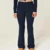 Calças bootcut com dobra em malha de camisola Gilly Hicks