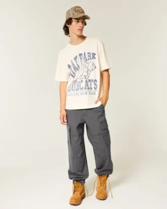 Calças cargo largas estilo skater