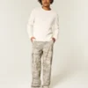 Calças cargo largas estilo skater camufladas