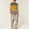 Calças cargo largas estilo skater camufladas