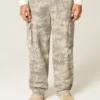 Calças cargo largas estilo skater camufladas