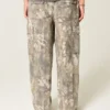 Calças cargo largas estilo skater camufladas