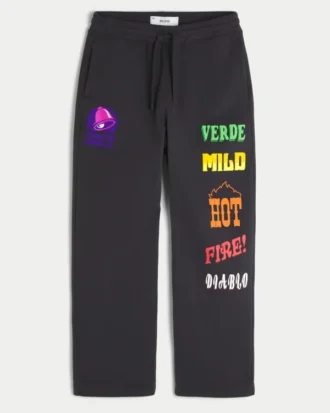 Calças de fato de treino largas com estampado Hollister x Taco Bell
