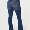 Calças de ganga boot curvy de cintura média e lavagem média