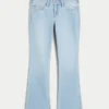 Calças de ganga bootcut com bordado de estrelas e cintura baixa