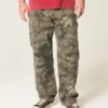 Calças de ganga largas camufladas