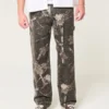 Calças de ganga largas camufladas