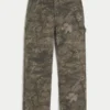 Calças de ganga largas camufladas