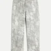Calças de ganga largas camufladas