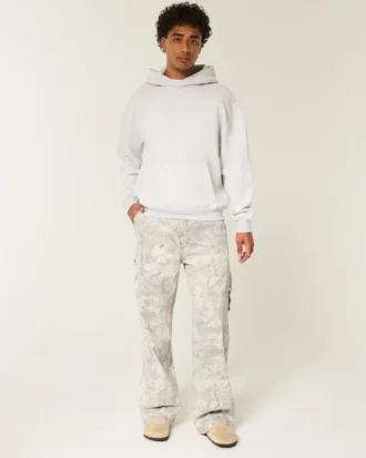 Calças de ganga super largas camufladas