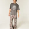 Calças de ganga super largas camufladas