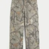 Calças de ganga super largas camufladas