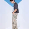 Calças de ganga super largas camufladas
