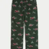 Calças de pijama de flanela com estampado gráfico