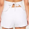 Calções de cintura baixa em mistura de linho Hollister Livvy 3″