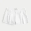 Calções de cintura baixa em mistura de linho Hollister Livvy 3″
