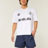 Calções de futebol largos até ao meio da coxa