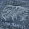 Calções de ganga super largos com gráfico Eagle