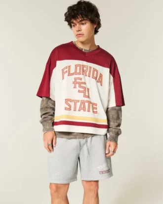 Calções de malha com gráfico da Florida State University Seminoles