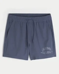Calções desportivos com estampado até meio da coxa