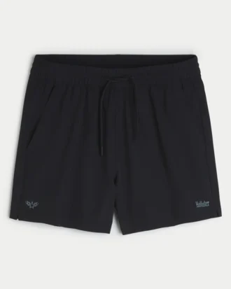 Calções desportivos com logótipo até meio da coxa