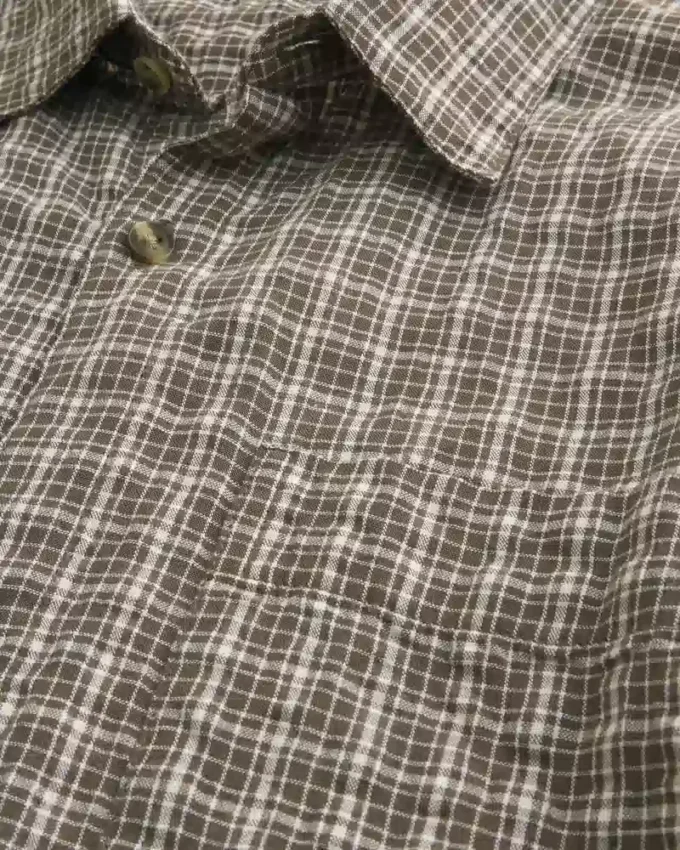 Camisa boxy de manga curta em seersucker