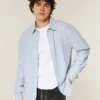 Camisa com botões em mistura de linho