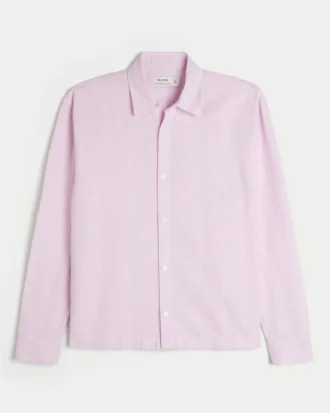 Camisa com botões em mistura de linho