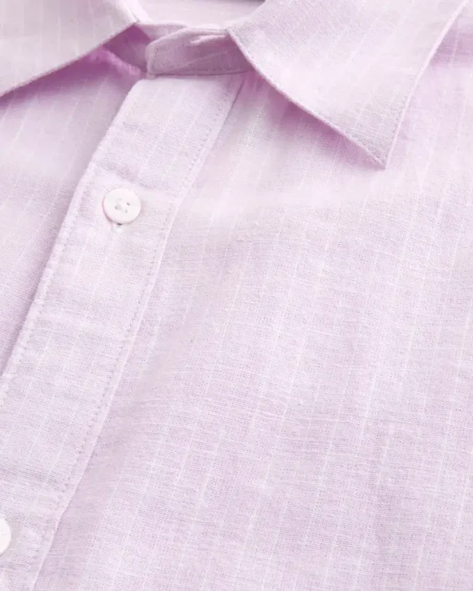 Camisa com botões em mistura de linho