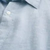 Camisa com botões em mistura de linho