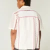 Camisa curta de manga curta estilo croché