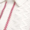 Camisa curta de manga curta estilo croché