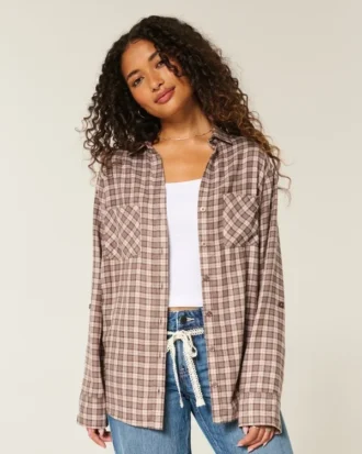 Camisa de flanela oversized