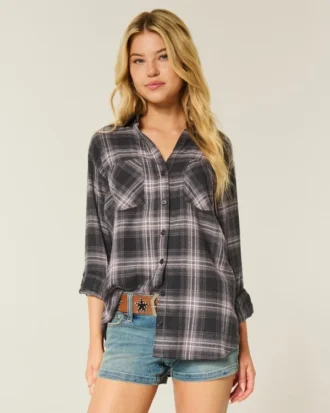 Camisa de flanela oversized