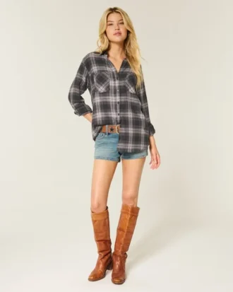 Camisa de flanela oversized