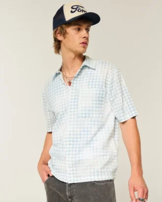 camisa de manga curta com bolsos 1 4 330x413 - Camisa de manga curta com bolsos