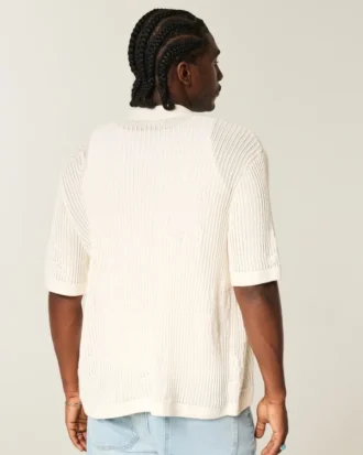 Camisa de manga curta com corte quadrado