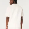 Camisa de manga curta com textura descontraída