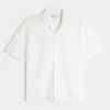 Camisa de manga curta em linho misturado