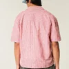 Camisa de manga curta em linho misturado