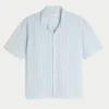 Camisa de manga curta em linho misturado