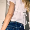 Camisa de manga curta em popeline