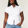 Camisa de manga curta em popeline